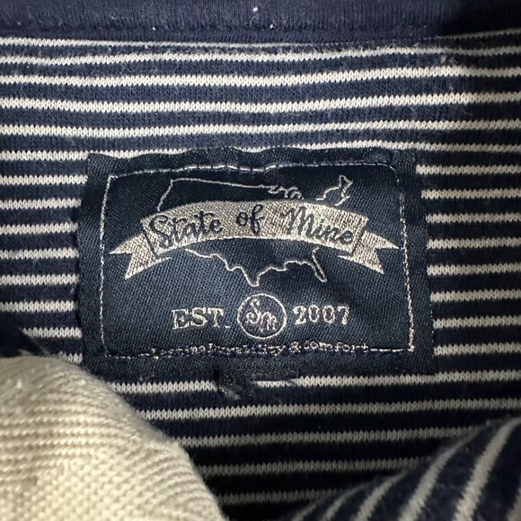 Florida State of Mine Womens Small Navy Blue White Striped Pullover 1/4 Button - Picture 8 of 9